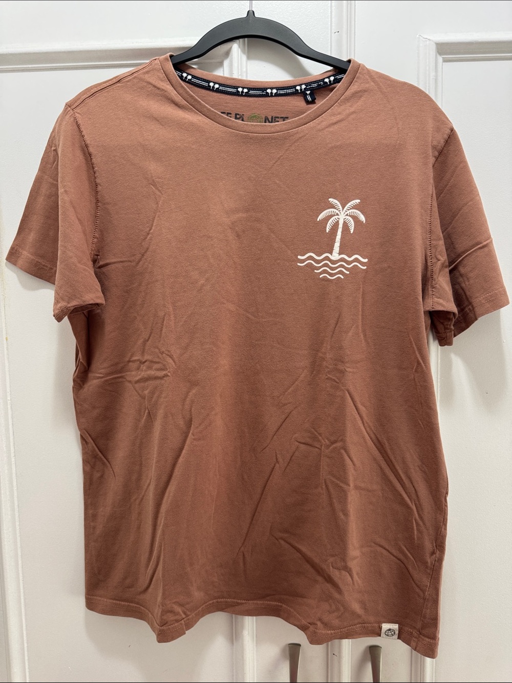 Free Planet Brown Palm Graphic Short Sleeve Tee